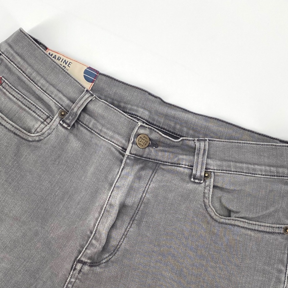 Marine Layer Cutoff Shorts Mens 34(30) Original Slim Gray Cutoff Shorts Stretch
